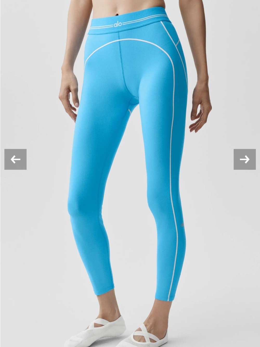 ALO Yoga Bright Blue High-Waist Seam Detail Leggings Small